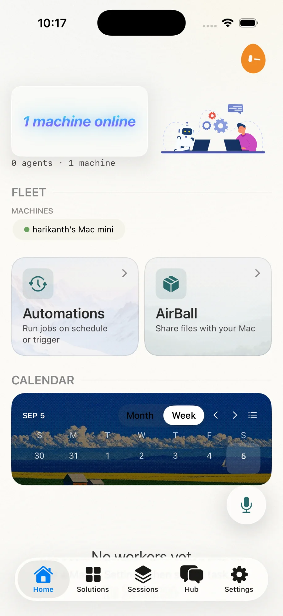 Operator home on iPhone
