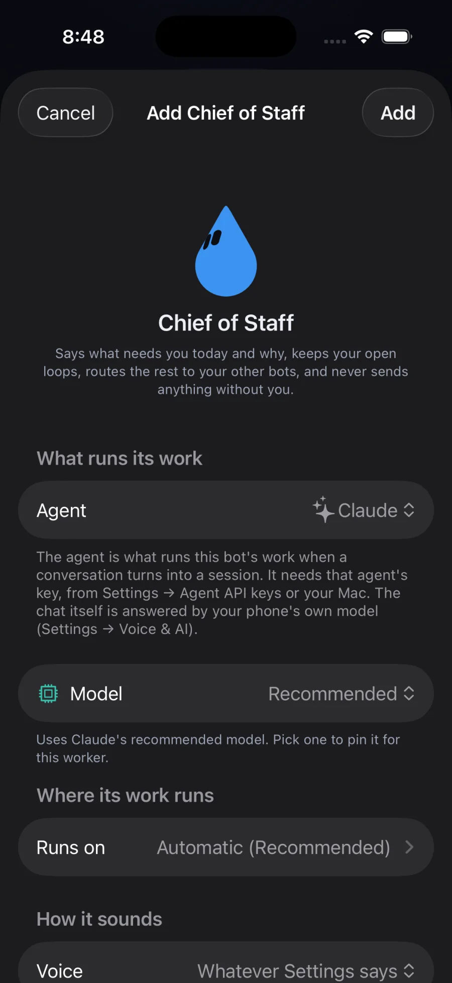 Making a new bot on iPhone